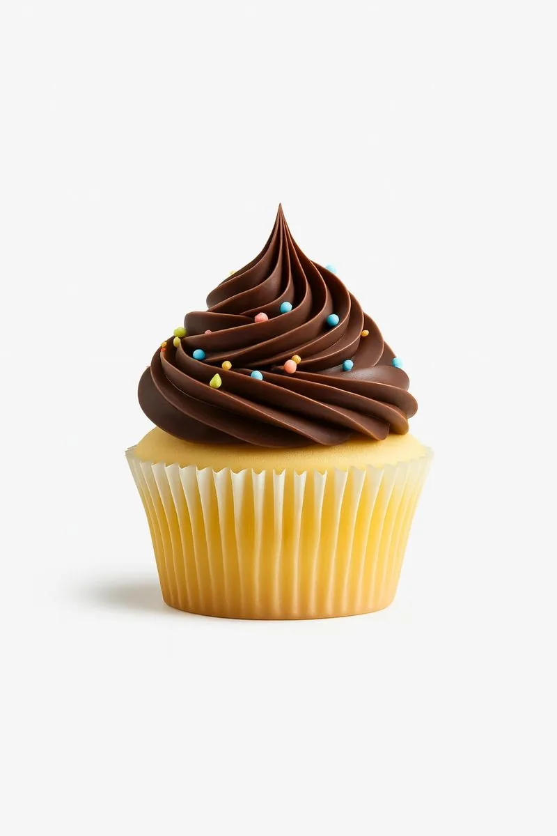 Cupcake chocolat et vermicelles colorés, dessert livré en région parisienne