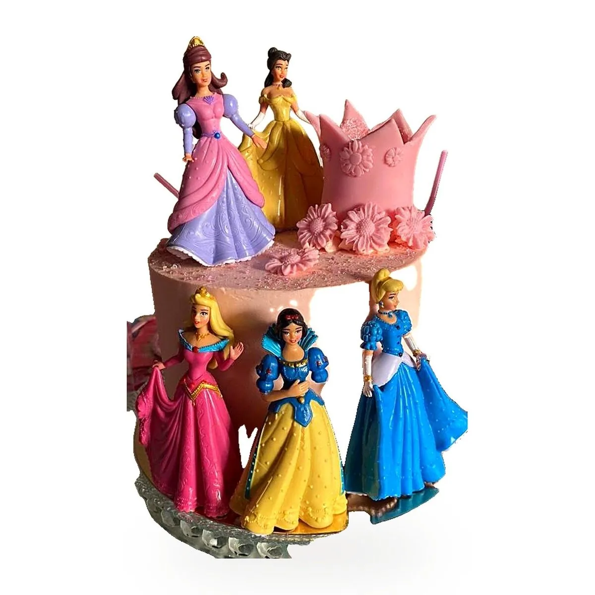 Gâteau princesses Disney rose avec couronne, gâteau d'anniversaire fille Seine-Saint-Denis