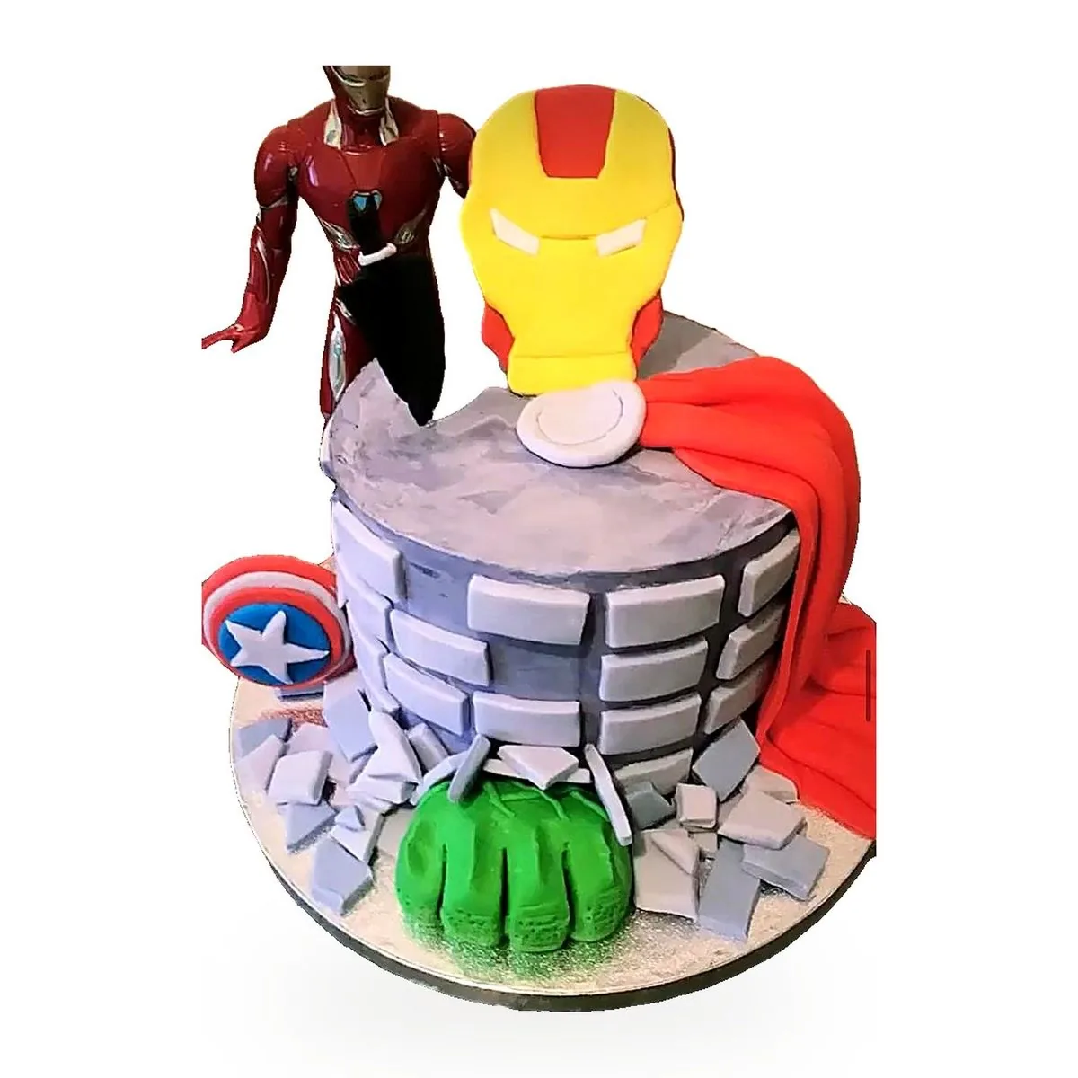 Gâteau super-héros Iron Man, Hulk et Captain America, gâteau d'anniversaire garçon 93