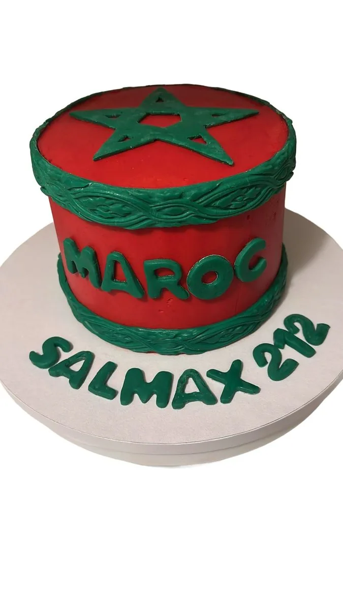 Gâteau d'anniversaire aux couleurs du Maroc, cake design Seine-Saint-Denis