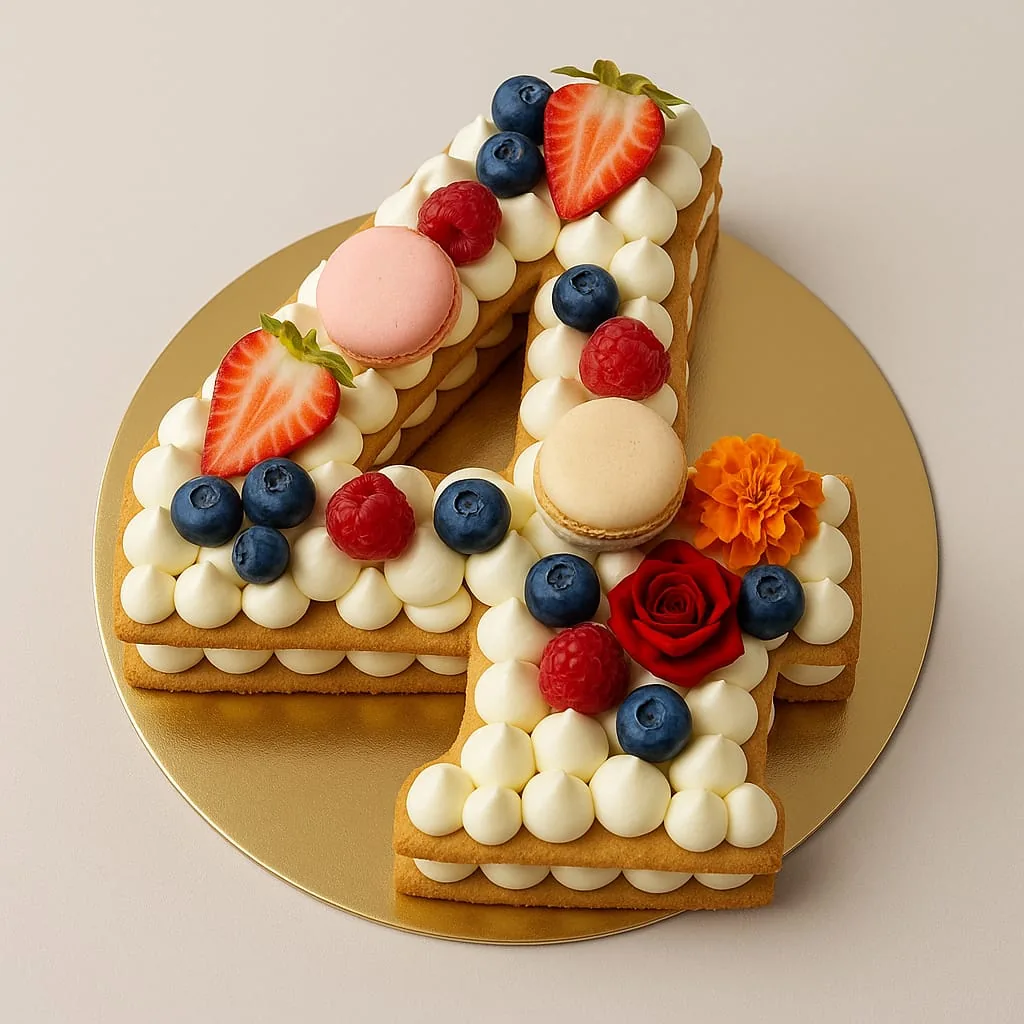 Number cake fruits rouges pour anniversaire, cake design Aulnay-sous-Bois